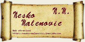 Neško Malenović vizit kartica